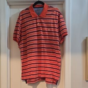 Chaps Men's Polo Shirt - Red and White Stripes